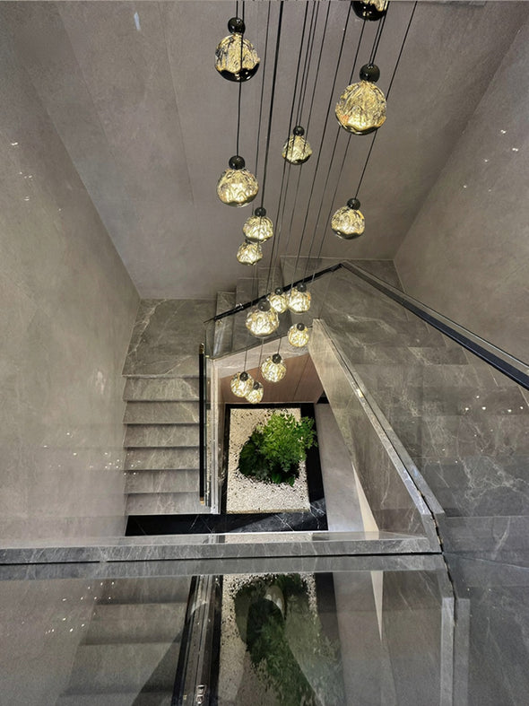 Modern Zinc Alloy Crystal Chandelier Adjustable Multi-Light Pendant