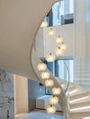 Floral Staircase Chandelier Adjustable Multi  LED Light Hanging Pendant
