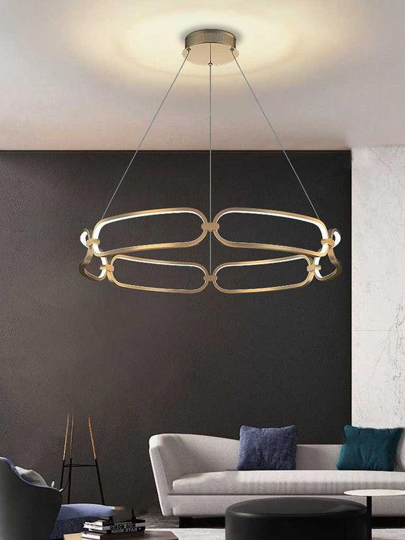 LED Modern Ceiling Chandelier with Circular Rings in Single or Double Layers