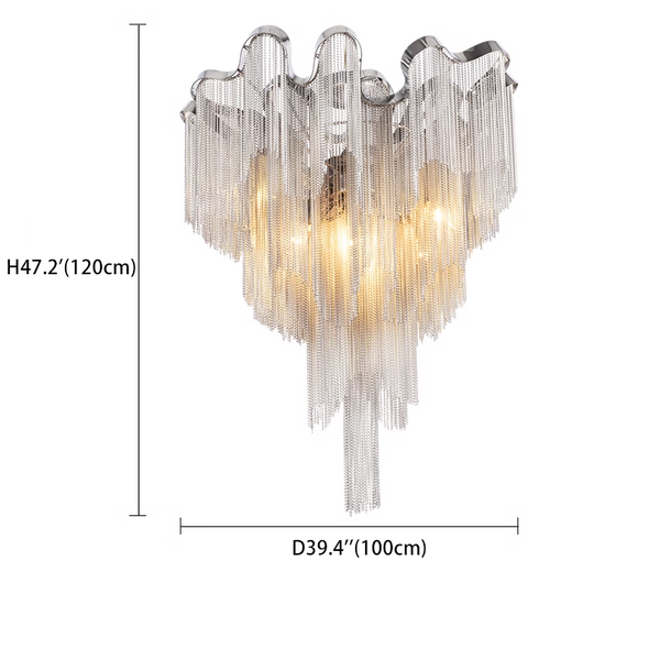 Modern Tassels Ceiling Lights Silver Fringe Decorative Ceiling Lamps Aluminum LED Home Decor Lights For Living Room For Bedroom