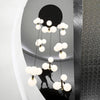 Modern Spiral Staircase Chandelier, Iron Glass Minimalist LED Pendant