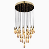 Luxury Eggplant Pendant Lights Natural Crystal Copper Chandeliers Led Staircase Duplex Building Hollow High Lamps