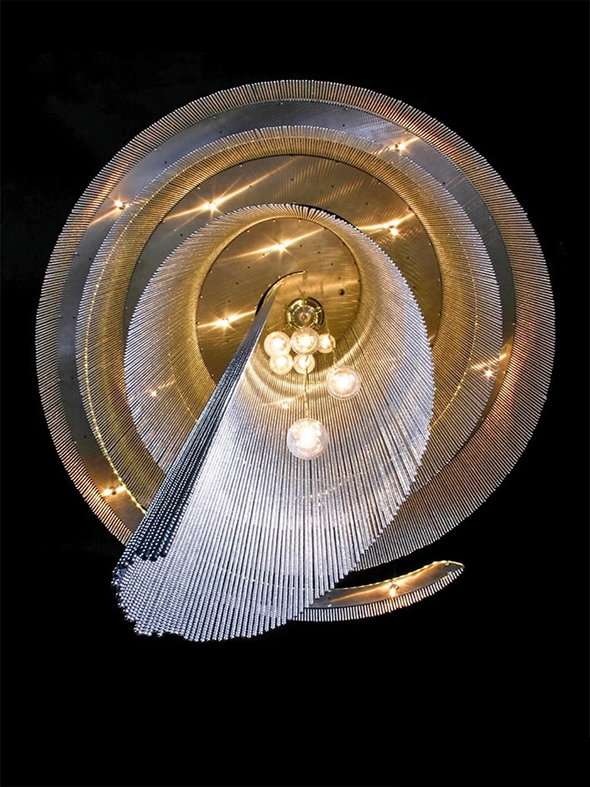 Postmodern Fringe Chandeliers Living Room Villa Hotel Gold/Silver Tassel Spiral Stairway Interior Decoration Lighting