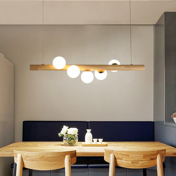 Kitchen Island Chandelier Ironwork and Acrylic LED Strip Light