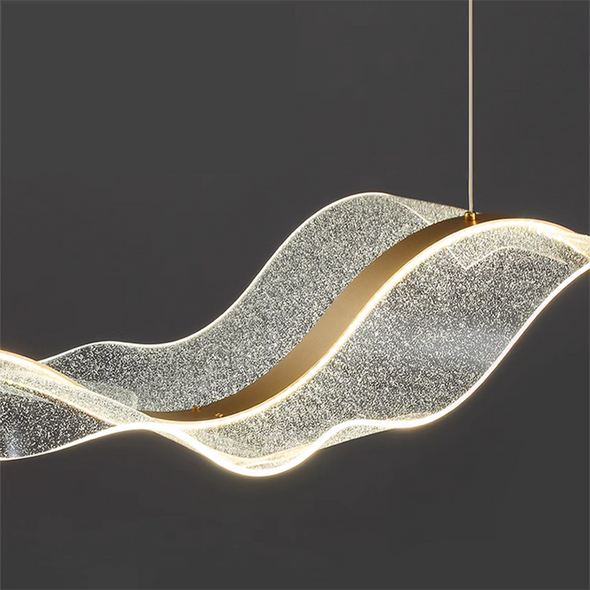 Art Minimalist Ribbon Chandeliers Home Decor Designer Simple Restaurant Tea Room Long LED Wave Shape Front Desk Pendant Lights