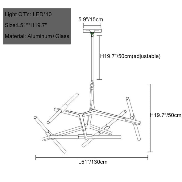 Nordic Branch Chandelier Long Loft Pendant Hanging Light Fixture For Living Room Kitchen Island