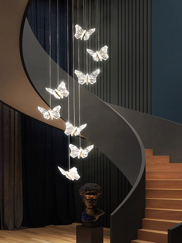 Modern Butterfly Chandelier High Ceiling Pendant Light Home Decor