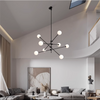 Modern Led Chandelier Home Decoration Long Pole Design Adjustable Angle Black/Gold Hanging Lamps