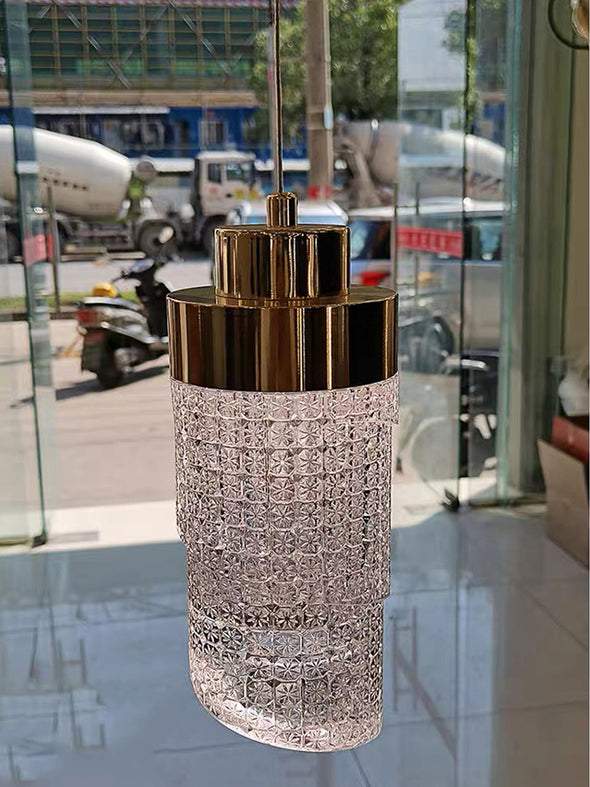 Modern Rotating Bead Curtain Chandelier Aluminum Frame PMMA Shade 3-26 Lights