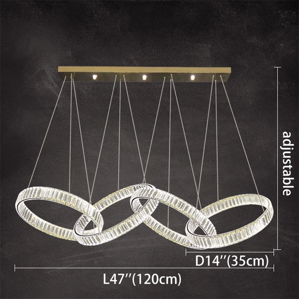 Modern Rings Pendant Lights Crystal Chandeliers Atmospheric High-end Villa Personality Creative Living Room Lamps