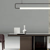 Modern Linear Pendant Light, Iron PMMA Shade, 32 - 55 Inch Adjustable Length