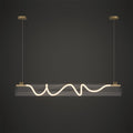 Modern Wave LED Chandelier Iron Acrylic Linear Pendant with Adjustable Length