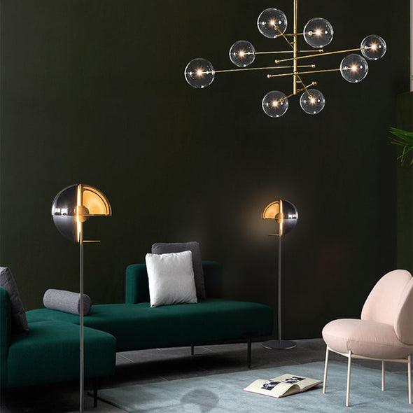 Modern Bubble Chandelier Artistic Branch-Style Ceiling Light with Clear Glass Shades