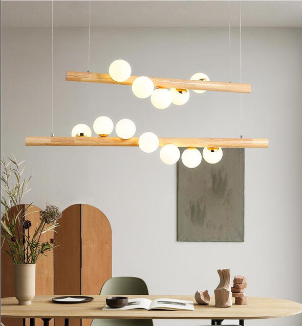 Kitchen Island Chandelier Ironwork and Acrylic LED Strip Light