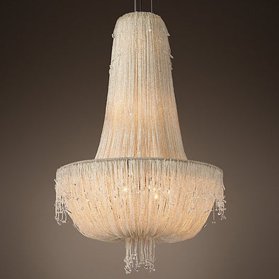 Vintage Crystal Chandelier Hand-woven Pendant Light for Home Decoration