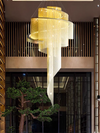 Postmodern Fringe Chandeliers Living Room Villa Hotel Gold/Silver Tassel Spiral Stairway Interior Decoration Lighting