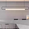 Modern Linear Pendant Light, Iron PMMA Shade, 32 - 55 Inch Adjustable Length
