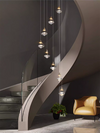 Modern Diamond Crystal Chandeliers Long Line Pendant Lamps Restaurant Duplex Villa Living Room Loft Stair light