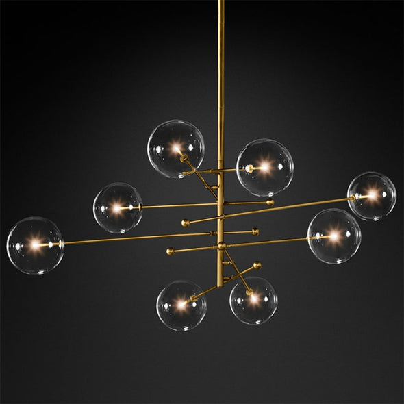Modern Bubble Chandelier Artistic Branch-Style Ceiling Light with Clear Glass Shades