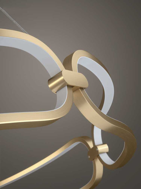 LED Modern Ceiling Chandelier with Circular Rings in Single or Double Layers