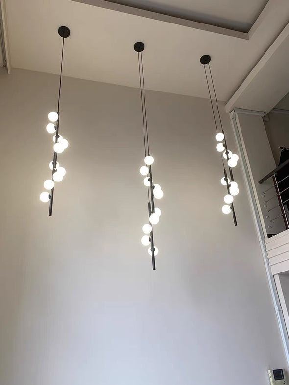 Modern Linear Chandelier Sphere-style LED Large Pendant Light