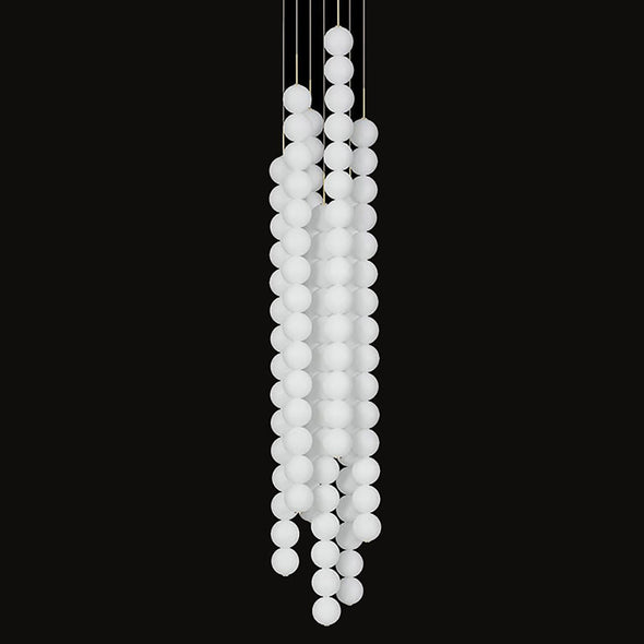 Modern Glass Globe Linear Chandelier, Customizable Glass Pendant Light