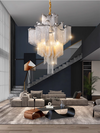 Modern Fringed Chandeliers Luxury Silver Aluminium Chain Pendant lights Living Room Hotel Hanging Lamps