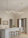 Modern Wave LED Chandelier Iron Acrylic Linear Pendant with Adjustable Length