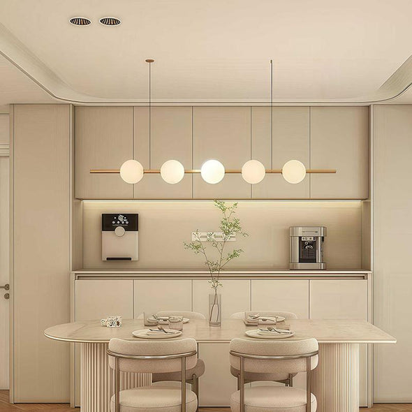 Modern Globe Linear Chandelier Kitchen Island Pendant 5 Bubbles Gold or Black Light