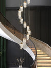 Modern Rotating Bead Curtain Chandelier Aluminum Frame PMMA Shade 3-26 Lights