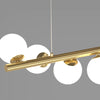 Modern Long Strip Chandelier Glass Magic Bean Spiral Ironwork Chandelier