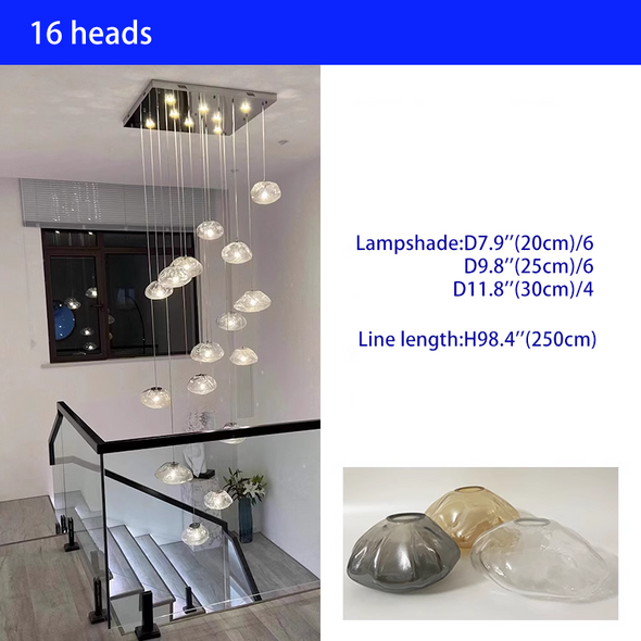 Nordic Cloud Pendant Lights Glass Chandeliers Art Decorative Design Staircase Restaurant Hanging Lamps