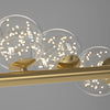 Modern Long Strip Chandelier Glass Magic Bean Spiral Ironwork Chandelier