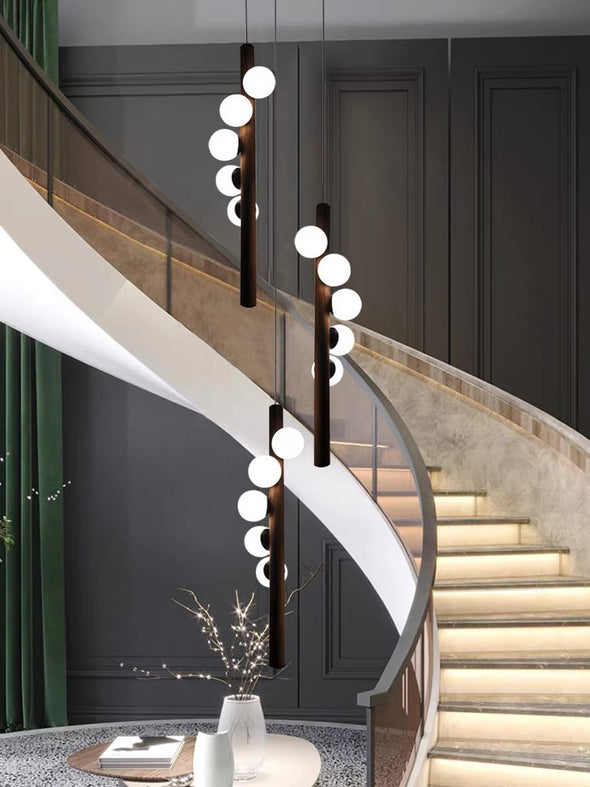 Modern Linear Chandelier Sphere-style LED Large Pendant Light
