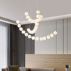 Modern Curved String Chandelier Copper PMMA Shade Multi - tiered combination