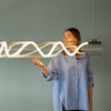Modern Wave LED Chandelier Iron Acrylic Linear Pendant with Adjustable Length