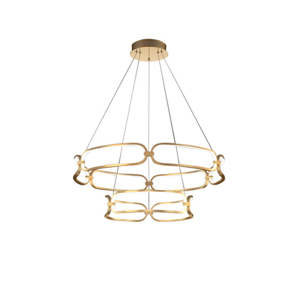 LED Modern Ceiling Chandelier with Circular Rings in Single or Double Layers