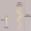 Crystal Column Chandelier Modern Simple Luxurious Stairway Restaurant  Department  Duplex Living Room LOFT Hollow High Long Lamp