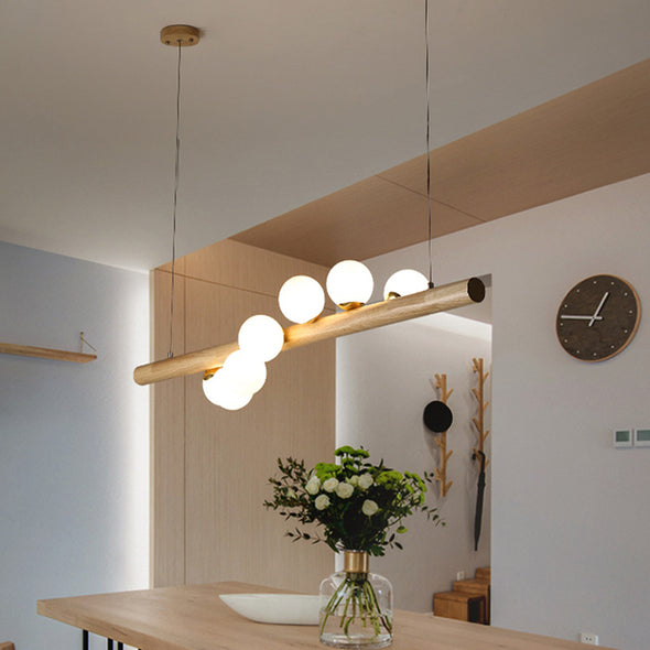 Kitchen Island Chandelier Ironwork and Acrylic LED Strip Light
