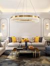 Luxury Crystal Chandeliers Duplex Stainless Steel Pendant Lights Modern Villa Staircase Living Room Hollow