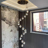 Modern Crystal Moon Pendant Light Stainless Steel Chandelier with 3D Lunar Globe