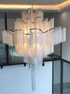 Modern Fringed Chandeliers Luxury Silver Aluminium Chain Pendant lights Living Room Hotel Hanging Lamps