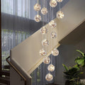 Chandelier Glass Ball Gypsophila, Modern LED Staircase Chandelier Lights, Large Chandeliers for High Ceilings, Modern Villas and Stairs