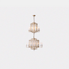 American Crystal Long Chandeliers Loft  Villa Hotel Luxury High-grade French Gold Pendant Lights Fixture