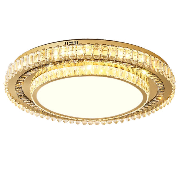 Two tiers of Crystal Ceiling-Light Flush Mount  Modern Round Ring Luxury Crystal Chandeliers for Bedroom Hallway Dining Room and Living Rooms