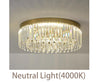 Crystal Ceiling-Light Flush Mount, 3 Colors Temp, Modern Crystal Chandeliers for Bedroom Hallway Dining Room and Living Rooms