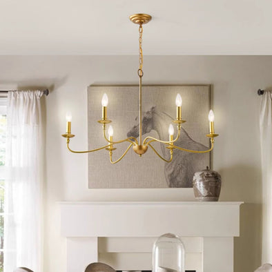 Farmhouse Luxury Candle Chandelier For Living Room Entryway Kitchen Hallway Large Light Fixtures