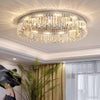 Crystal Ceiling-Light Flush Mount, 3 Colors Temp, Modern Crystal Chandeliers for Bedroom Hallway Dining Room and Living Rooms