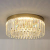 Crystal Ceiling-Light Flush Mount, 3 Colors Temp, Modern Crystal Chandeliers for Bedroom Hallway Dining Room and Living Rooms