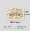 Crystal Ceiling-Light Flush Mount, 3 Colors Temp, Modern Crystal Chandeliers for Bedroom Hallway Dining Room and Living Rooms